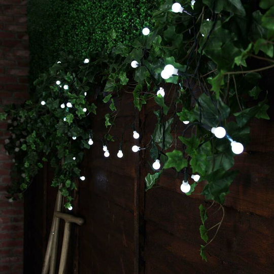 10m Solar Power White Berry led Fairy String Lights | Outdoor Garden Decoration - White