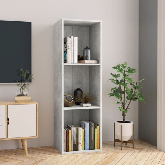Asupermall - Book Cabinet/TV Cabinet Concrete Grey 36x30x114 cm Chipboard
