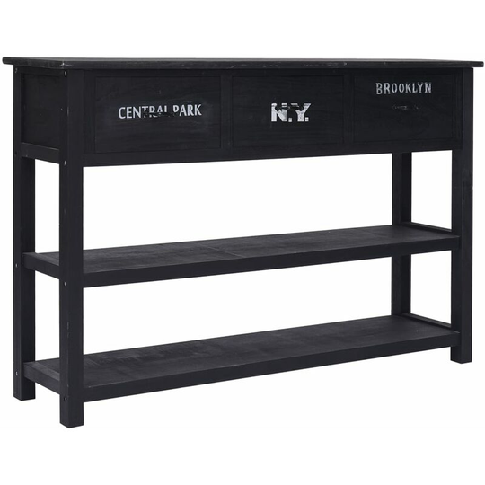Sideboard Black 115x30x76 cm Wood - Black