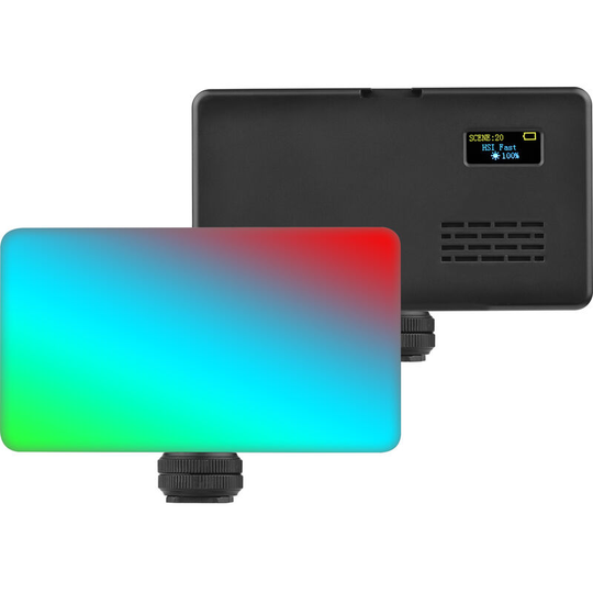 Asupermall - Pocket rgb Video Light led Fill Light 2500K-9000K Dimmable 20 Lighting Effects Built-in Battery with Cold Shoe Mount Adapter for Vlog