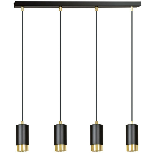 Emibig Fumiko Black/Gold Bar Pendant Ceiling Light 4x GU10