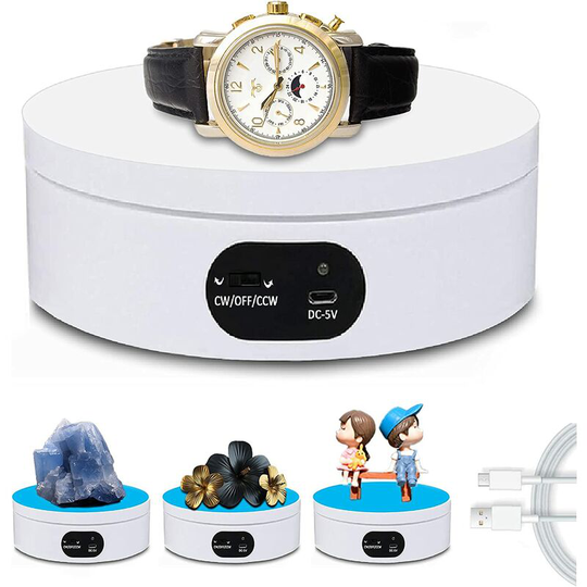 Electric turntable, electric rotating display stand, 360° automatic photo taking, rotating product display stand, 12cm