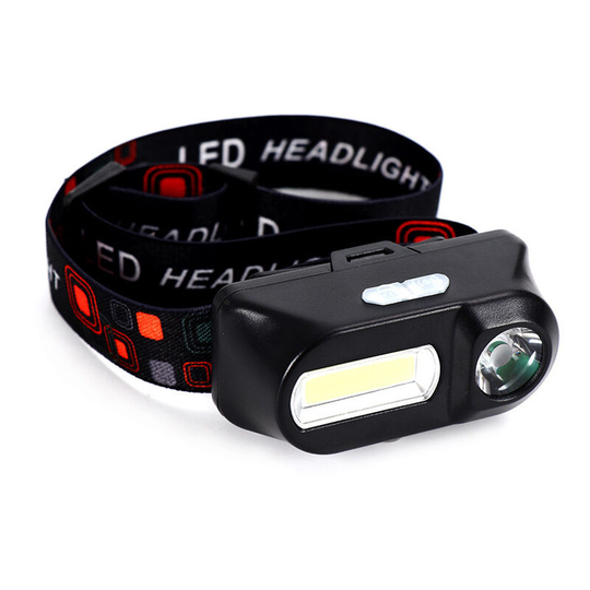 Aougo - led Headlamp, usb Rechargeable Headlights, cob led 6-Modes 60° Adjustable Headlamp, xpe+cob Lighting, for Fishing, Camping, Hiking, Outdoor