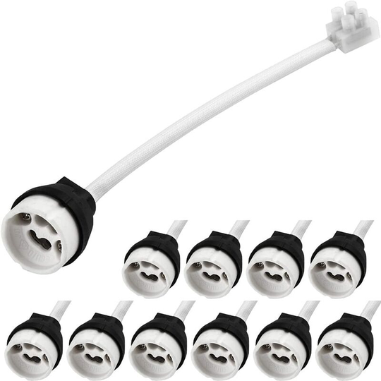 10pcs GU10 Standard Light Bulb Socket Lamp Holder & Terminal Block/Bridge