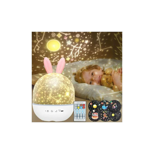 FVO - Kids Night Light Star Projector - Rotating Starry Lamp Projection Light with Music 6 Movies Timer 360° Rotation Galaxy Sky Lights,Toy Gifts for