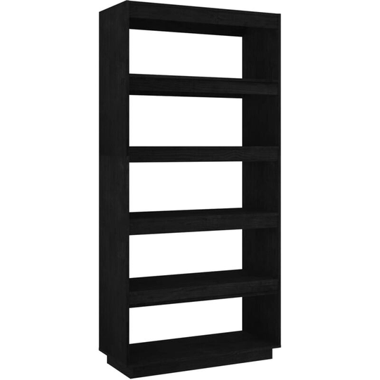 Vidaxl - Book Cabinet/Room Divider Black 80x35x167 cm Solid Pinewood Black