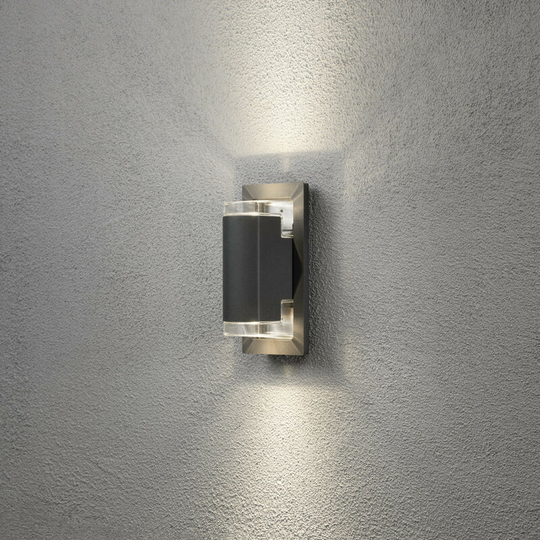 Konstsmide Potenza Outdoor Modern Up Down Wall Light Dark Grey, IP54