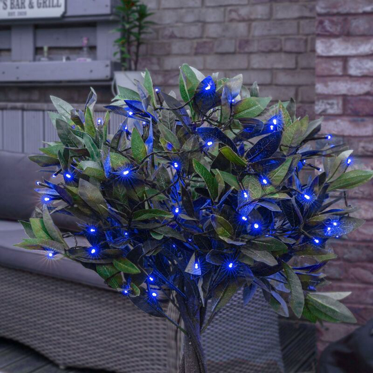 5m Solar Power LED Fairy String Lights Blue | Outdoor Garden Party Decoration - Blue