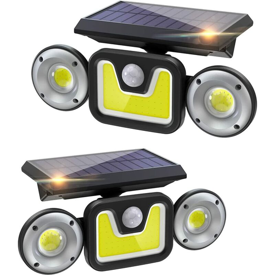 Aougo - 83 cob led Outdoor Solar Garden Lights with 3 Modes, Waterproof IP65 Outdoor Lights with Motion Sensor 270° Wide Angle Solar Outdoor