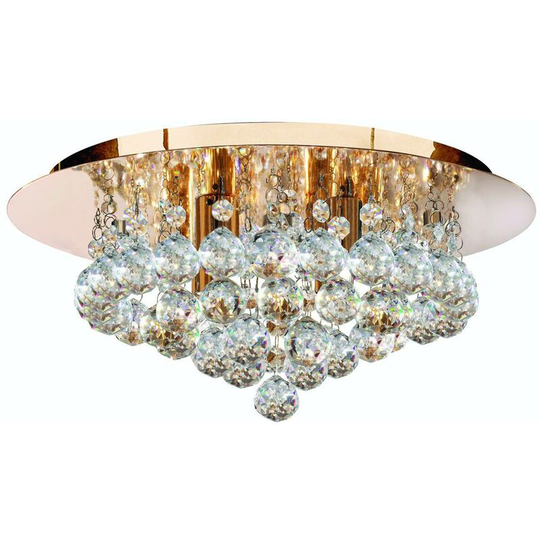 Searchlight Hanna - 4 Light Ceiling Semi Flush Light Gold with Crystals, G9