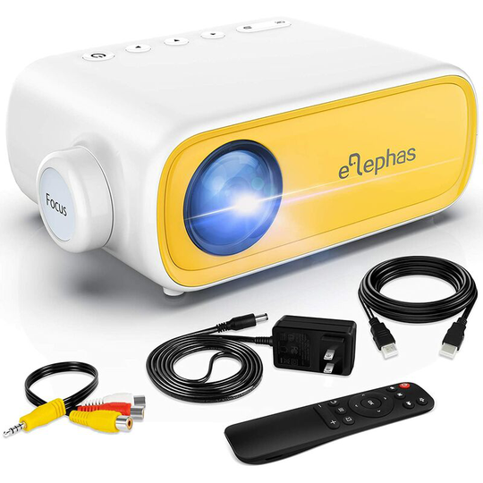 Joorrt - Mini Projector, Portable Projector for iPhone, Video Smart Led Pocket Pico Small Home Phone Projector for Bedroom with Laptop hdmi usb tv av