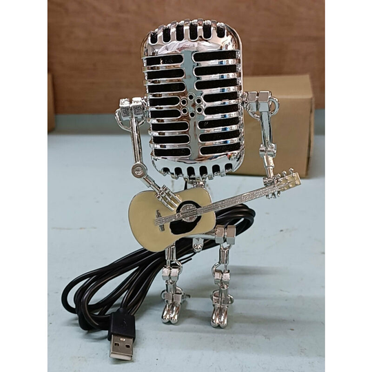 Monly - Metal Microphone led Table Lamp Statue Model Home Decorative Light Fixture