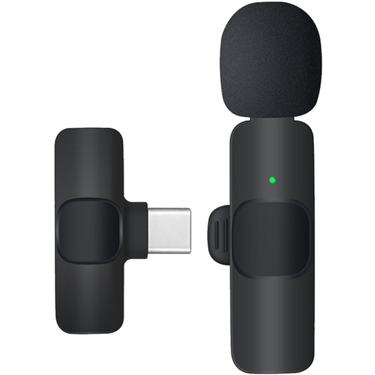 Wireless Lavalier Microphone for Smartphone Clip-on Phone Wireless Mic Noise Reduction Plug-Play Wireless Mic for Recording Vlog Live Stream NO APP
