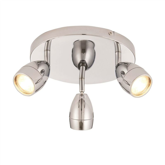 Endon Porto - led 3 Light Bathroom Spotlight Chrome, Glass IP44, GU10