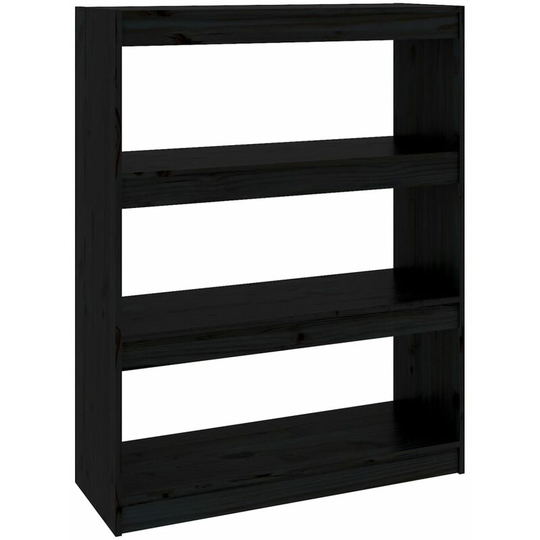 Vidaxl - Book Cabinet/Room Divider Black 80x30x103.5 cm Solid Wood Pine Black