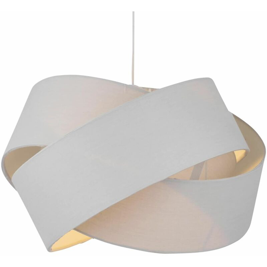 Light Grey Layered Twist Ceiling Light Shade - Light grey cotton