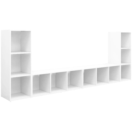 Tv Cabinets 4 pcs White 107x35x37 cm Engineered Wood Vidaxl White