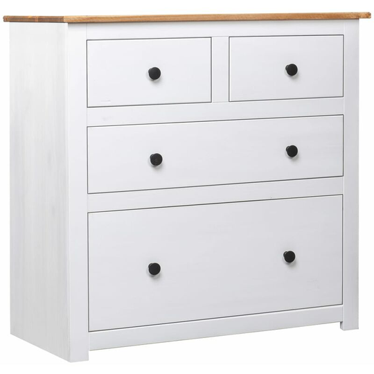 Sideboard White 80x40x83 cm Pinewood Panama Range Vidaxl White