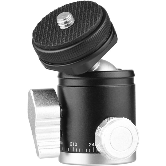 2-in-1 1/4 Screw Cold Shoe Mount Ball Head Dual Use Mini Ball Head 360¡ã Rotatable Aluminum Alloy Ball Head for Camera Phone Holder Tripod - Black