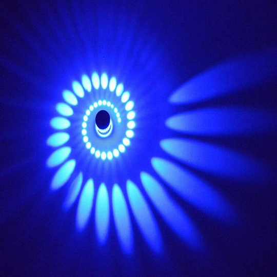 Aougo - 3W led Wall Light Indoor Aluminum Effect Modern Wall Sconce for Living Room Bathroom Bedroom Corridor Wall Lighting (Blue)