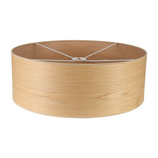 Luminosa Lighting - Round, 600 x 210mm Wood Effect Shade, Light Oak, White Laminate