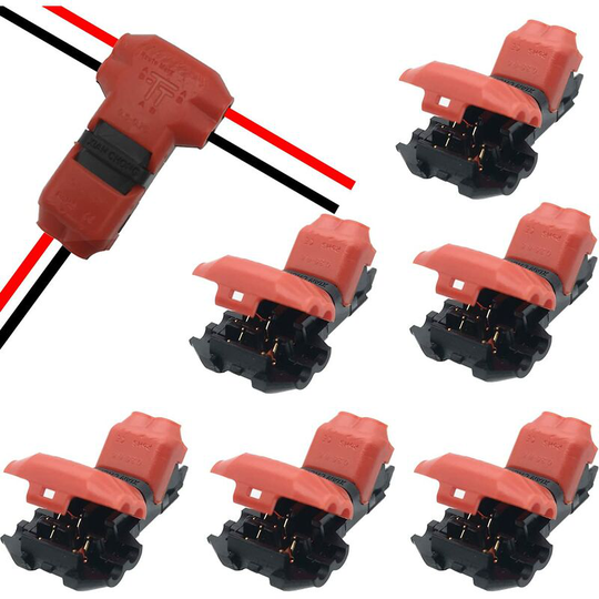 Low Voltage Wire Connectors, 6 pcs Quick Connectors 2 Pin Solderless Wire Connectors T-Joint Connectors for Car, Light, Audio