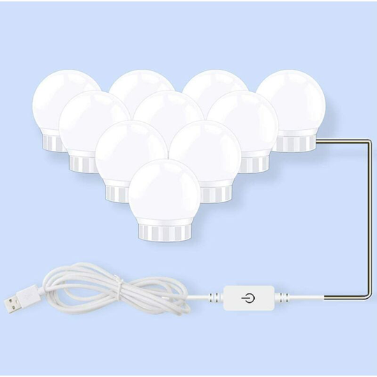 Aougo - Hollywood Style led Vanity Lights for Mirror, Vanity Mirror Lights Kit with Dimmable Bulbs for Makeup Vanity Mirror and usb Power Outlet in