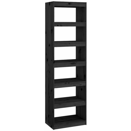 Book Cabinet/Room Divider Black 60x30x199.5 cm Solid Wood Pine Vidaxl Black