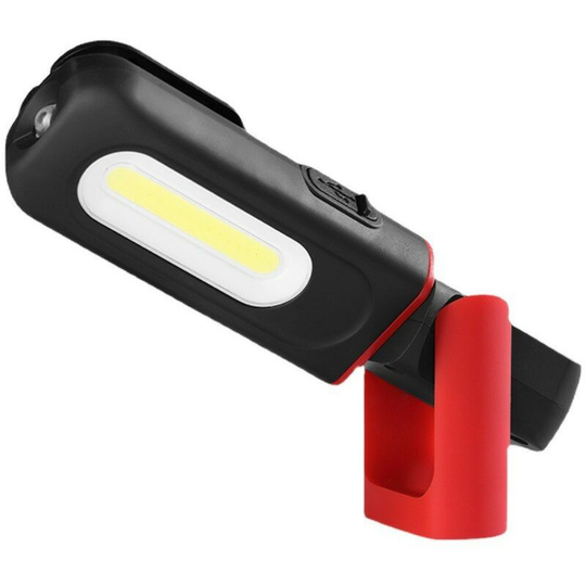 Aougo - Rechargeable led Work Light, 2-in-1 Inspection Light with 360 Degree Rotation and 5W cob led Flashlight with Magnetic Base and Hook for Home,