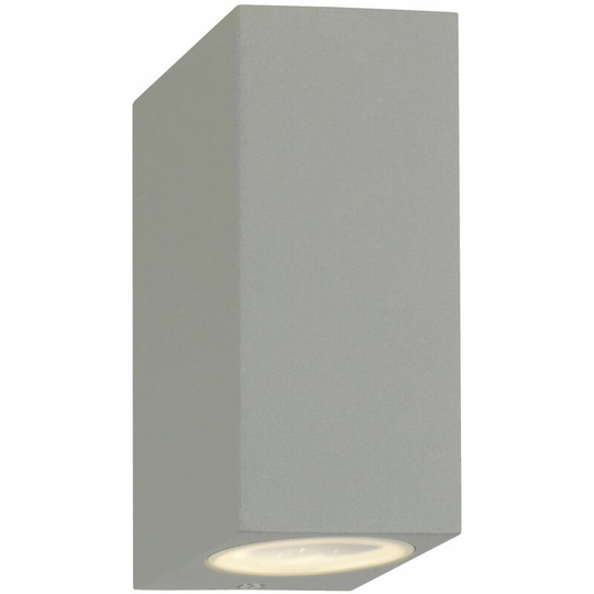 First Choice Lighting - Falmouth - Grey Up Down Outdoor IP44 Wall Light - Grey and clear glass