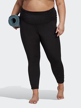 Adidas Yoga Studio Gathered 7/8 Leggings (Plus Size) - Black