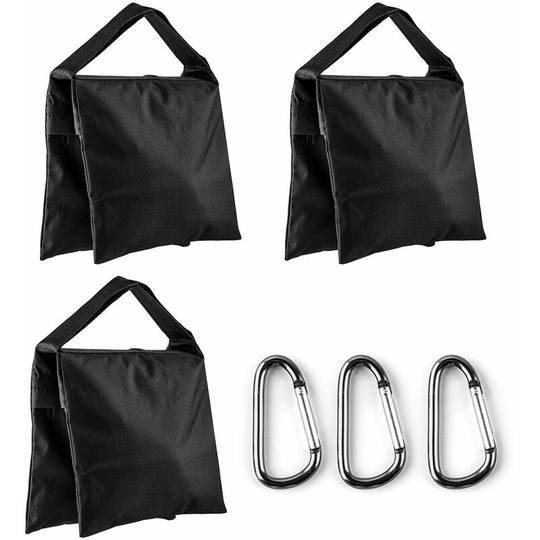 Sandbag Photography Studio Video Heavy-Duty Sandbag Sandbag for Photo Studio Arrow Arm Camera Tripod with Hooks, Pack of 3 (Black) - Litzee