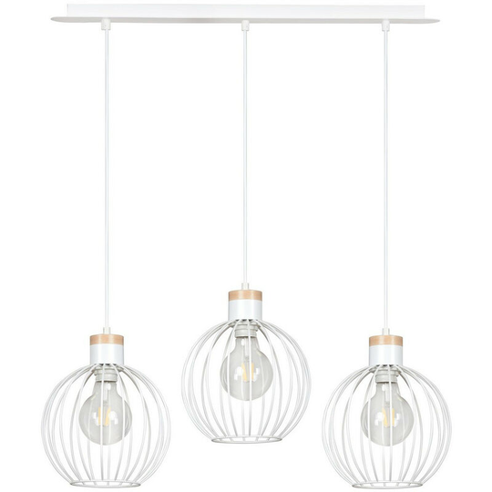 Emibig Barbado White Wire Frame Pendant Ceiling Light 1x E27