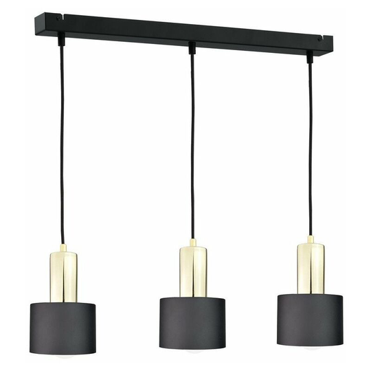 Keter Luce Bar Pendant Ceiling Light Black, Gold, 60cm, 3x E27