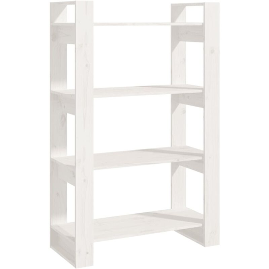 Vidaxl - Book Cabinet/Room Divider White 80x35x125 cm Solid Wood Pine White