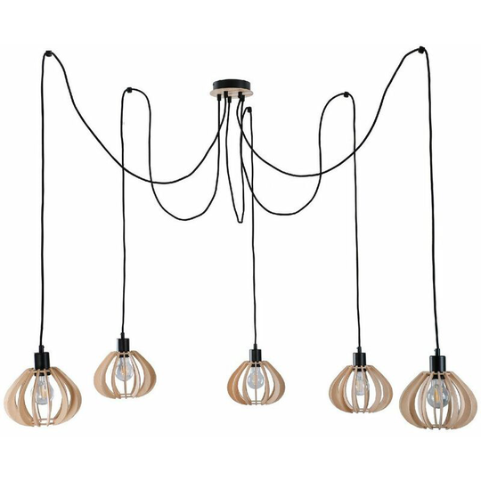 Keter Nicoleta Cluster Pendant Ceiling Light Black, 5x E27