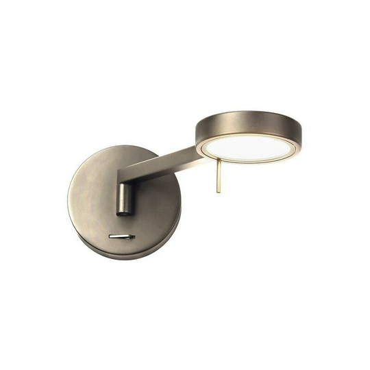 Adjustable Wall Lamp , Reader, 1 x 8W led, 3000K, Satin Nickel - Luminosa Lighting