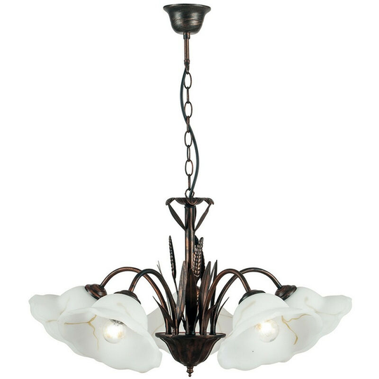 Fan Europe byron 5 Light Multi Arm Pendant Ceiling Light Rust 64x50cm