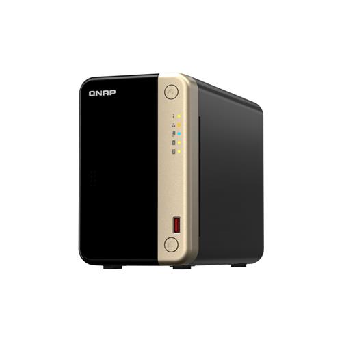 QNAP TS-264 NAS Tower Ethernet LAN Black Gold N5095