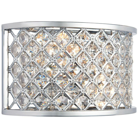 Endon Hudson - 2 Light Indoor Wall Light Chrome with Crystal, E14
