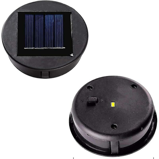 Aougo - 2 Pack Solar Lights Replacement with led Bulbs, Solar Panel, Lantern, Replacement Cover, Replacement Bulb for Hanging Lanterns, led Solar
