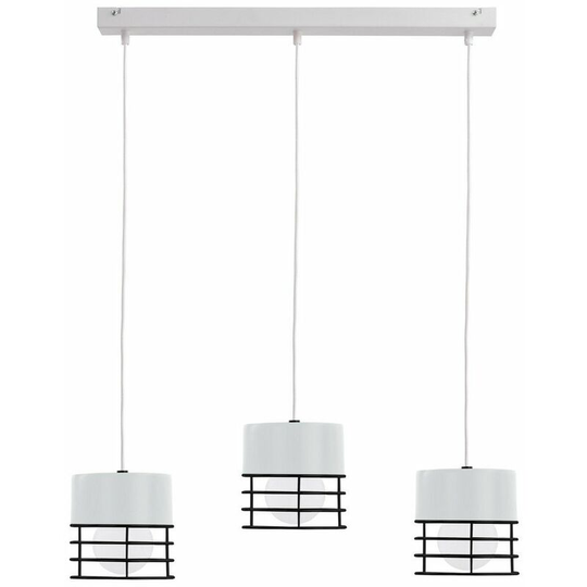 Keter Ohio Bar Pendant Ceiling Light White, Black, 60cm, 3x E27