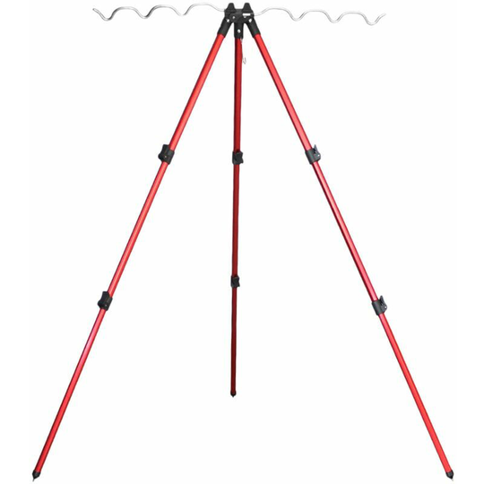 Echoo - Fishing Rods Tripod Stand Telescopic Aluminum Alloy Fishing Rod Holder,model:Red