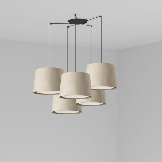 Faro Lighting - Faro samba - Triple Cylindrical Cluster Drop Light Beige, E27