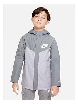 Nike Older Boys NSW Storm-FIT Windrunner Jacket - Light Grey, Light Grey, Size Xs=7-8 Years