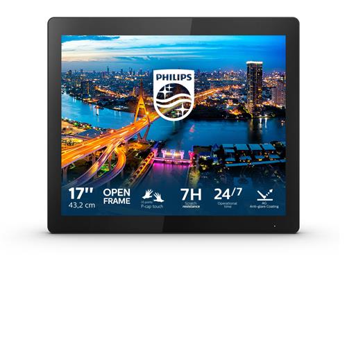 Philips B Line 172B1TFL/00 touch screen monitor 43.2 cm (17") 1280 x 1024 pixels Multi-touch Black