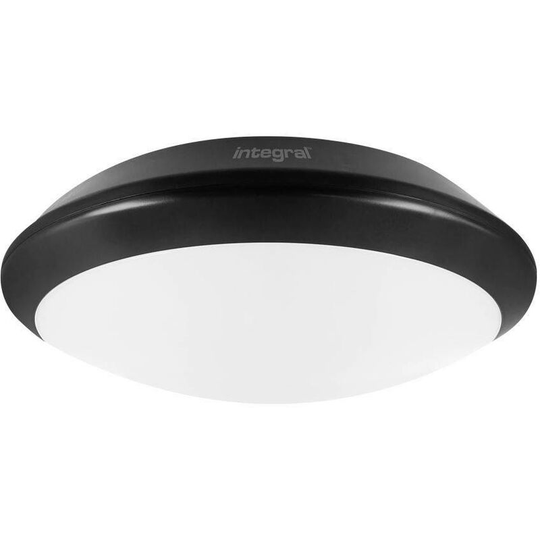 Integral Led Lighting - Integral - led Flush Ceiling Light Bulkhead 24W 4000K 2400lm IK10 3hr Emergency Matt Black IP66