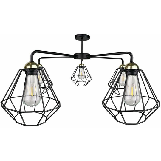 Keter Foskal Semi Flush Light Black, 70cm, 5x E27