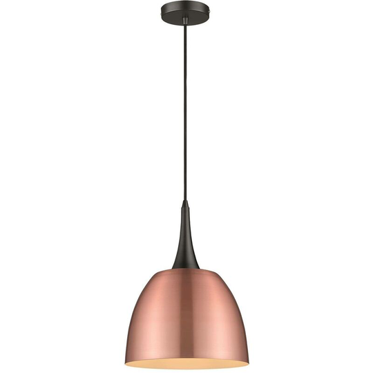 Spring Lighting - 1 Light Dome Ceiling Pendant Black, Copper, E27