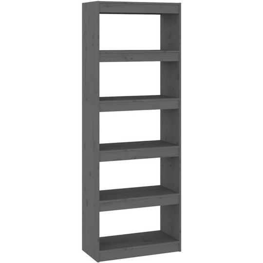 Book Cabinet/Room Divider Grey 60x30x167.5 cm Solid Wood Pine Vidaxl Grey